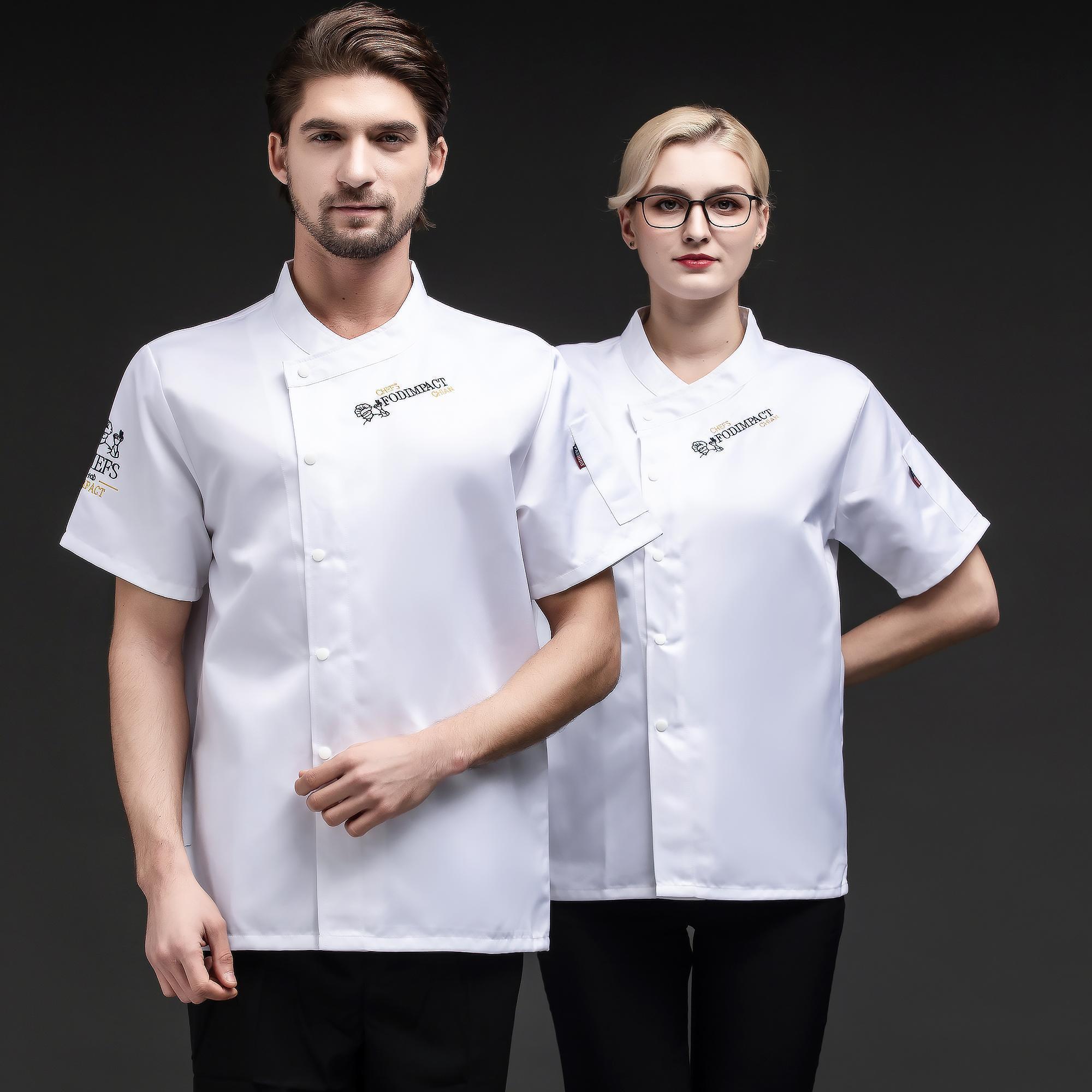 china restaurant & bar uniforms hotel cook men and women fitted kitchen jacket white fabric chef coat Italian uniform