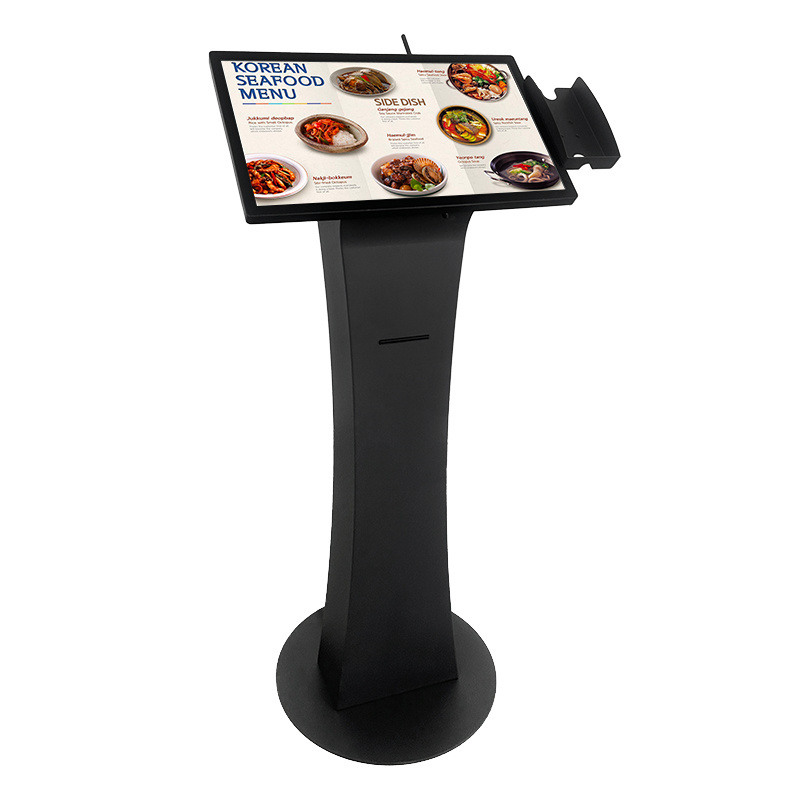 coffee shop snack bar kfc floor stand wifi mall printer all in one touch screen self service ordering payment checked pos kiosk