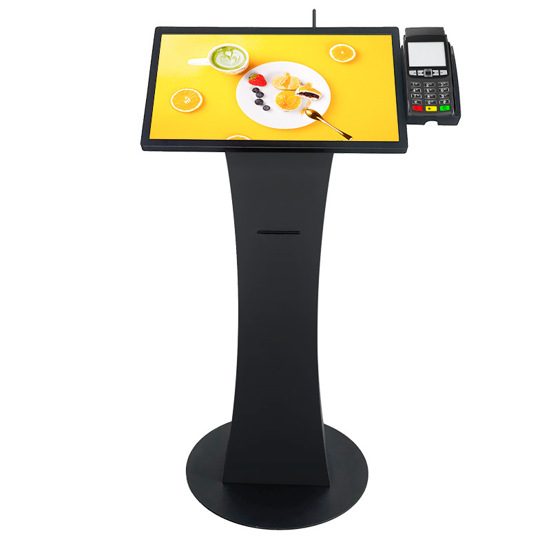 coffee shop snack bar kfc floor stand wifi mall printer all in one touch screen self service ordering payment checked pos kiosk