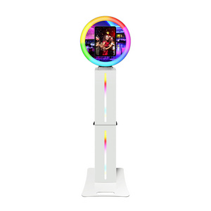 2024 New Selfie Kiosk Ring Light Ipad Booth Led Ipad Photo Booth Stand Portable Ipad PhotoBooth Shell With Remote Control