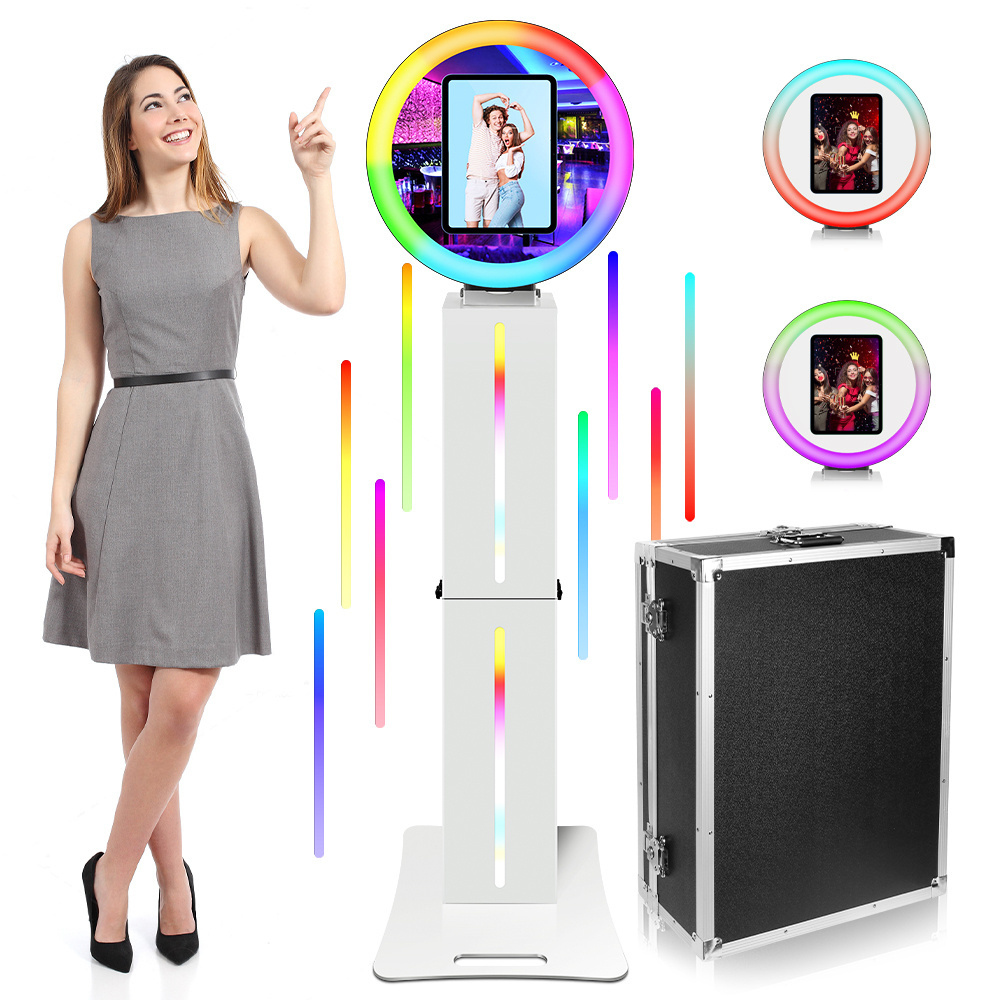 Portable Led Ring Light Roamer Roaming Photobooth Ipad Photo Booth Shell Selfie Stand Machine Kiosk With  Flight Case