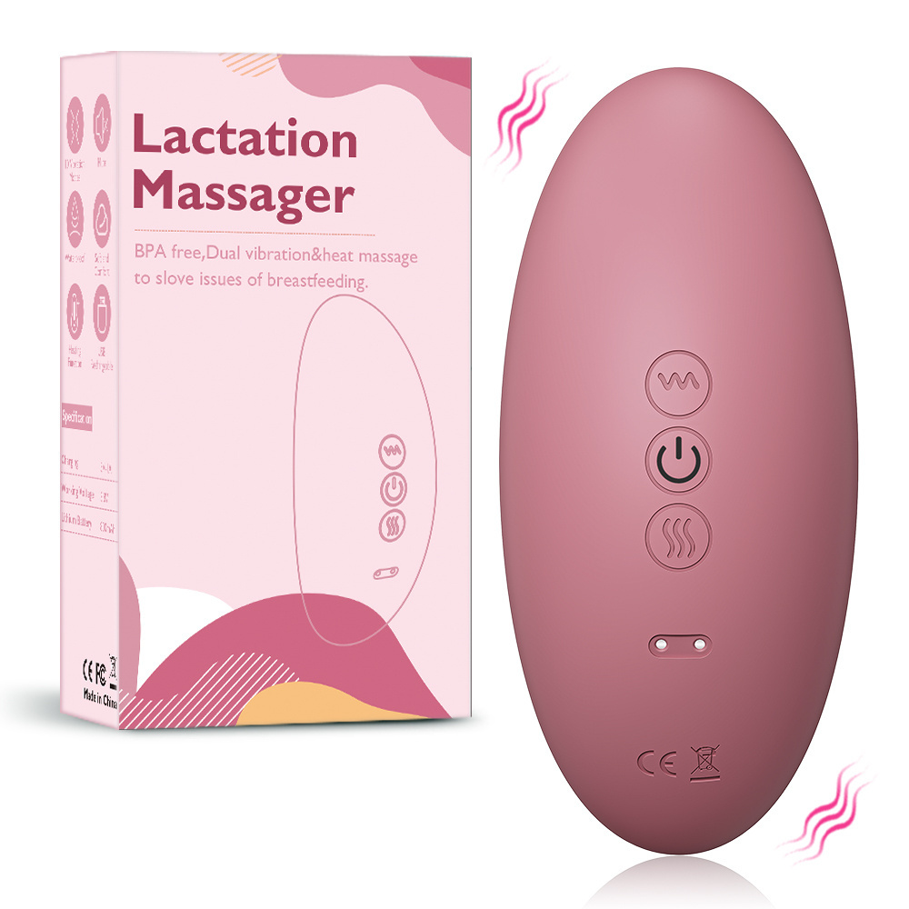 Double Baby Heat Vibration Youha Breast Warming Lactation Massager Silicon With Heat Breastfeeding For Lactating Woman