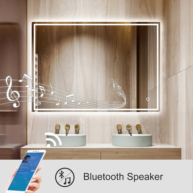 smart vanity mirror led bathroom mirror bluetooth led mirror lights with bluetooth speaker