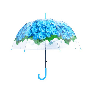 Transparent Umbrella Semi-Automatic Dome Bubble Umbrella for Children