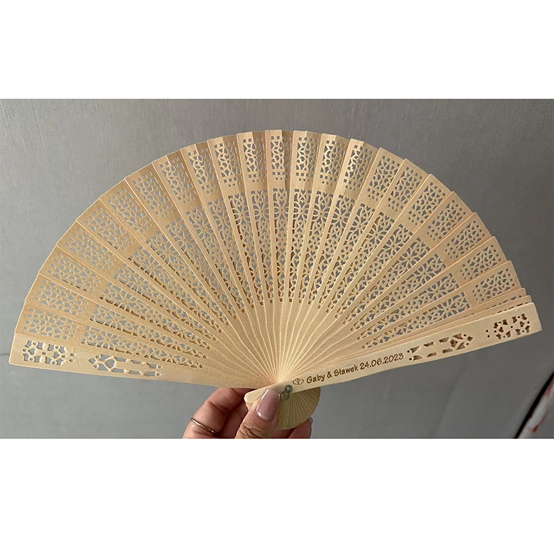 Customized Advertisement Large Folding Wood Hand Fan