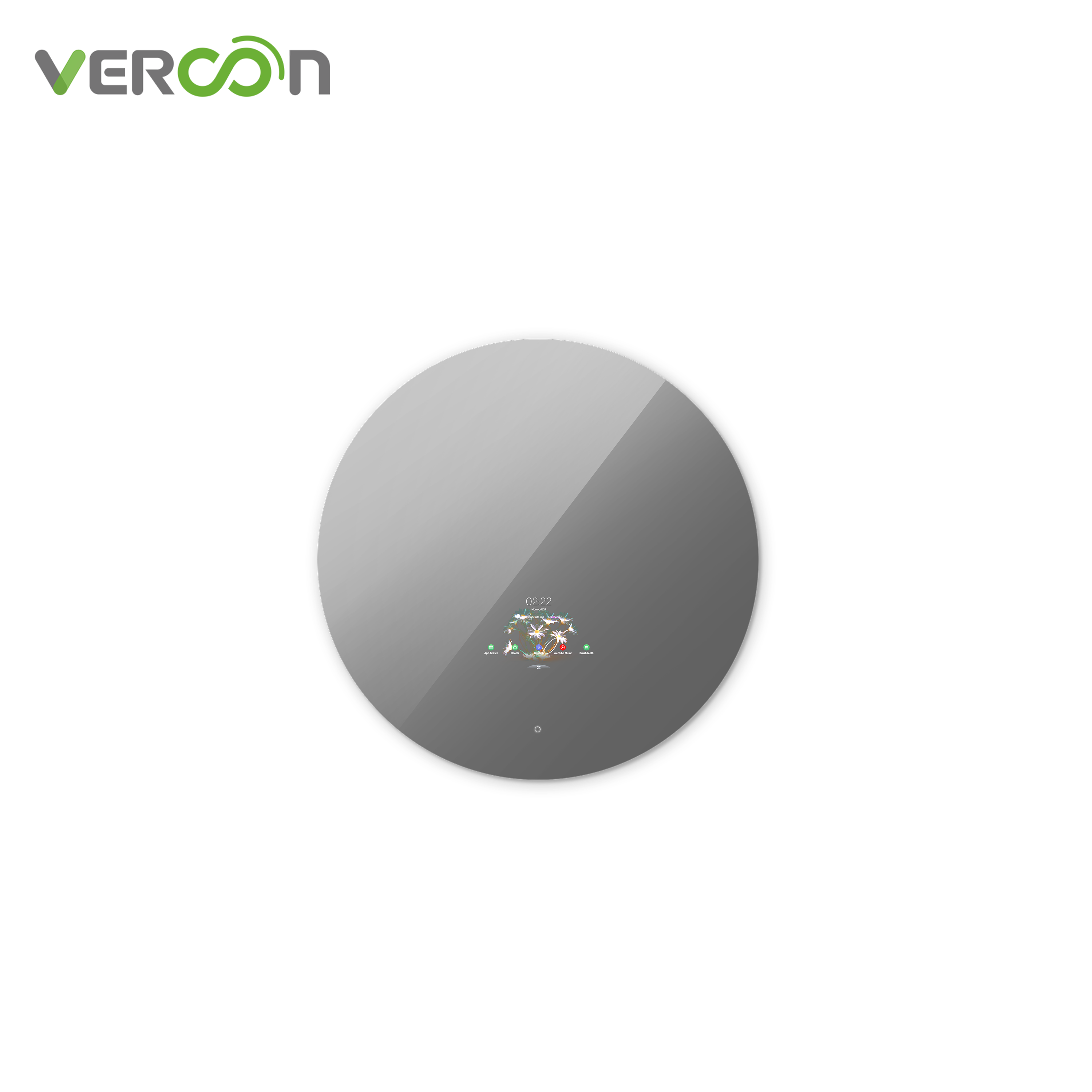 Vercon sell well  Back lit Smart Bathroom Mirror TV with Touchscreen, Android 11, Waterproof & Anti-fog,Adjustable LED lighting