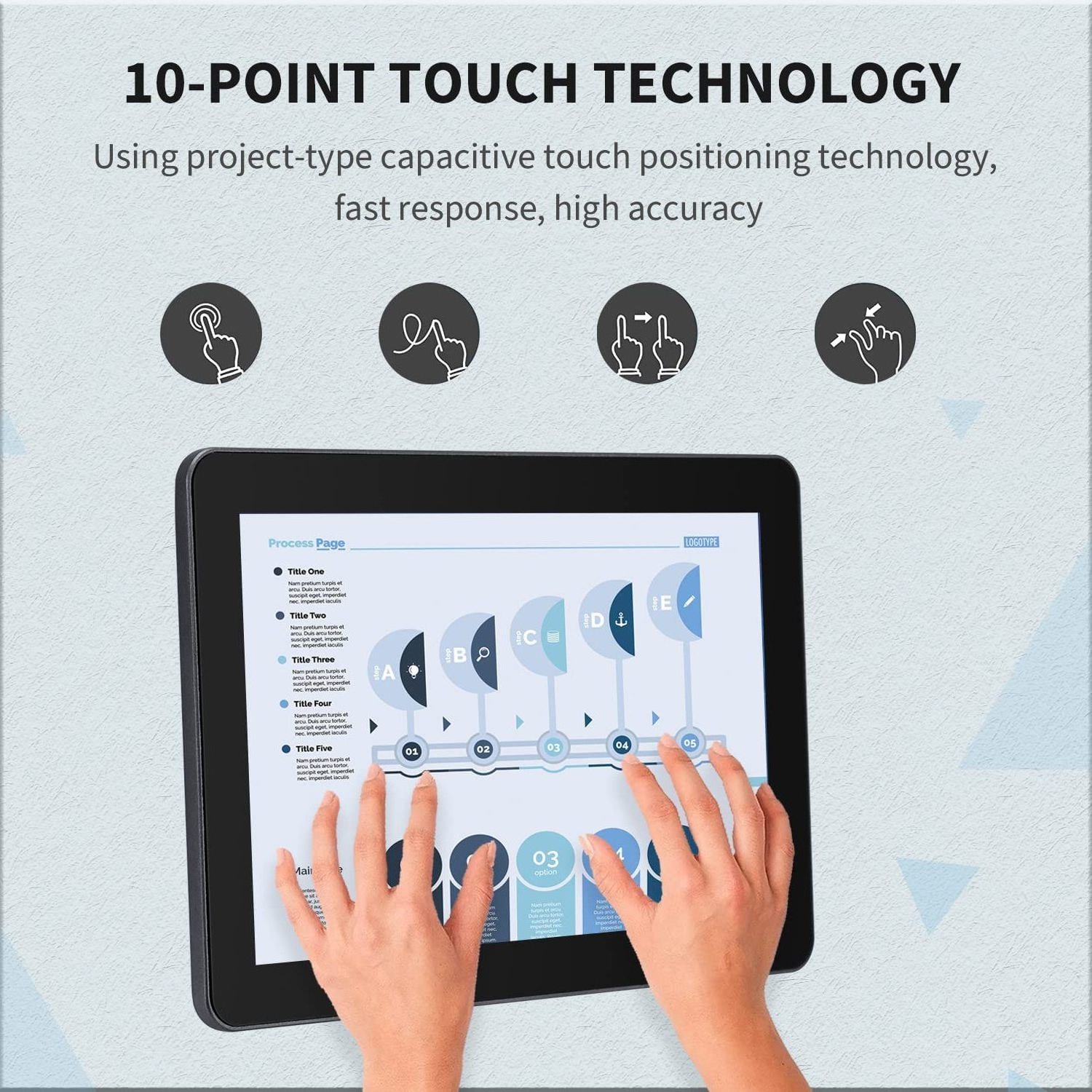 TouchWo high brightness pcap touch monitor ip65 waterproof 27