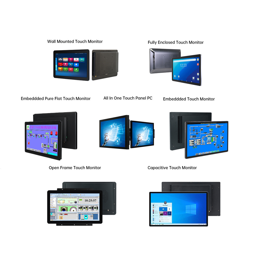 TouchWo custom logo hmi display touch screen ip65 waterproof capacitive touch screen monitor industrial lcd monitor