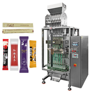 Multi-lane automatic vertical instant coffee stick pack sugar sachet powder packing machine 6 lane sugar packing machine