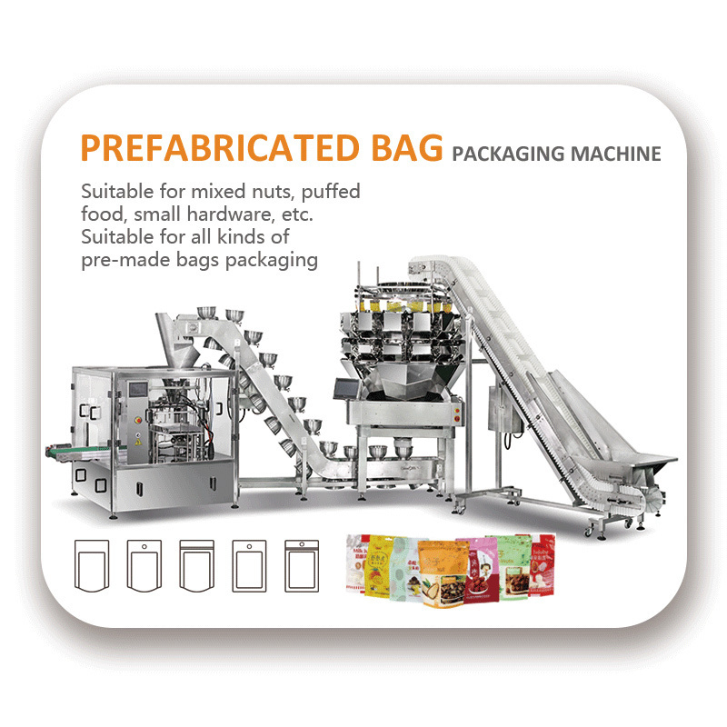 Full Automatic Multi Head Weighing VFFS 10 Heads Weigher Pet Food Packaging Machines With CE Approved