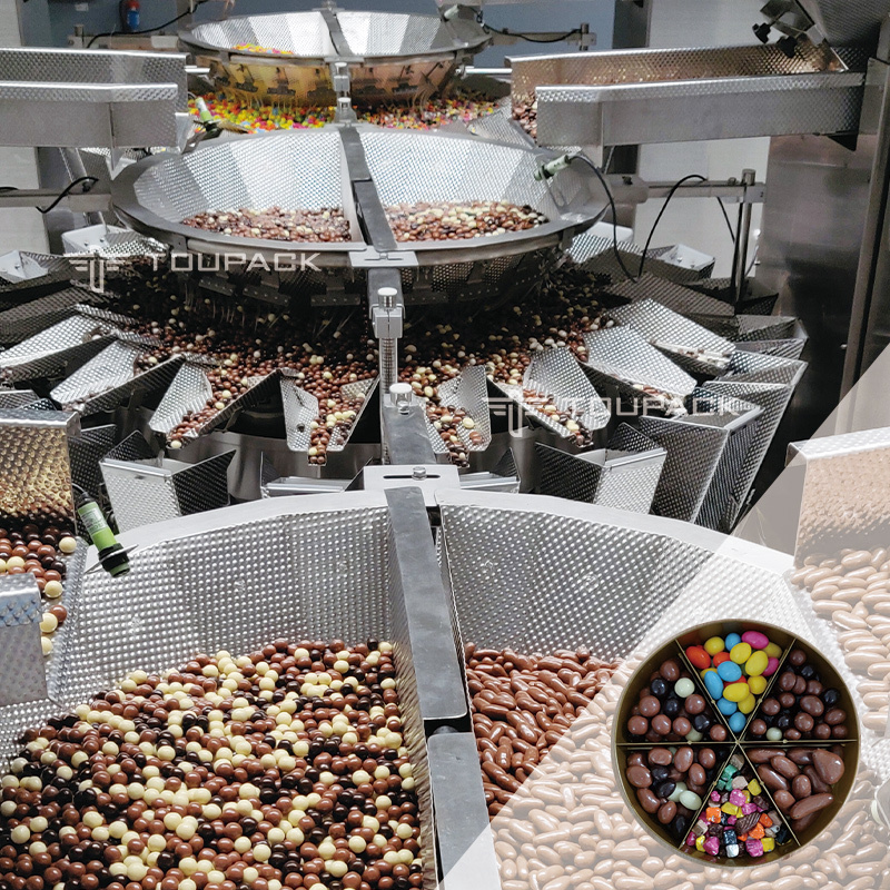 TOUPACK Mixing Multihead Weigher Automatic Filling Machine Nuts Sugar Flower Tea Packing Machine