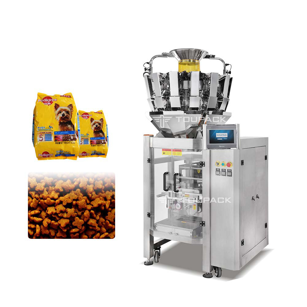 Full Automatic Multi Head Weighing VFFS 10 Heads Weigher Pet Food Packaging Machines With CE Approved