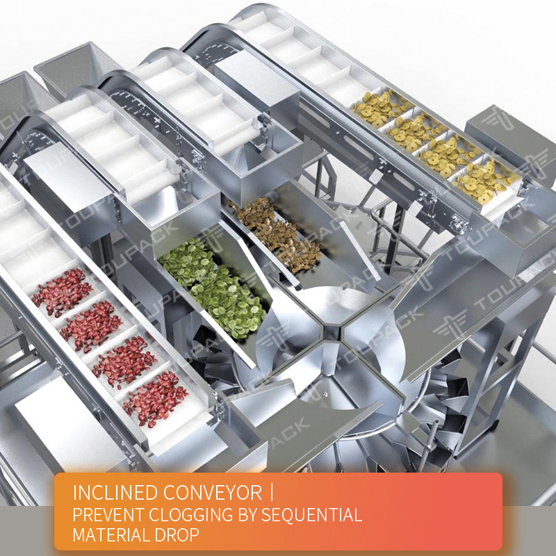 TOUPACK Mixing Multihead Weigher Automatic Filling Machine Nuts Sugar Flower Tea Packing Machine