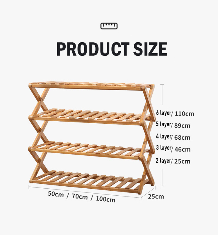 Top 3 tier customized Portable no assembly Foldable designs amazing living wooden bamboo Panel shoe racks for home