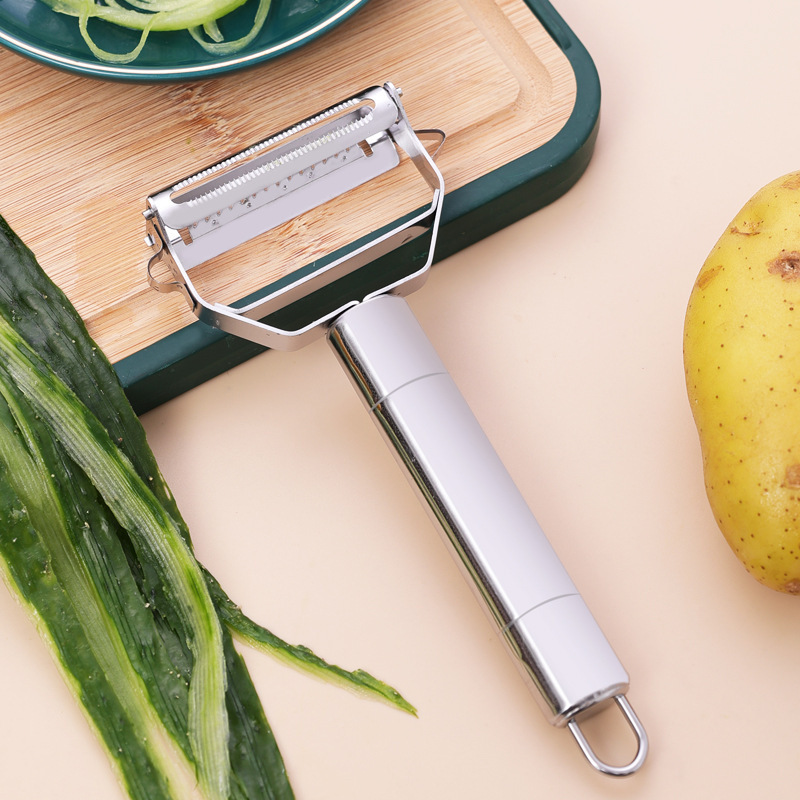 Multipurpose Kitchen Tool Double Head Grater 2 In 1 Vegetable Potato Peeler Stainless Steel Double Ended Paring Knife