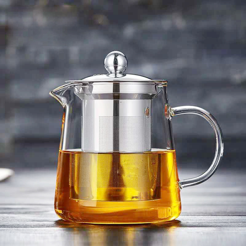 Hot Selling New Design Glass Tea Set Tea Infuser High Borosilicate Glass Tea Pot With Removable Stainless Steel Infuser