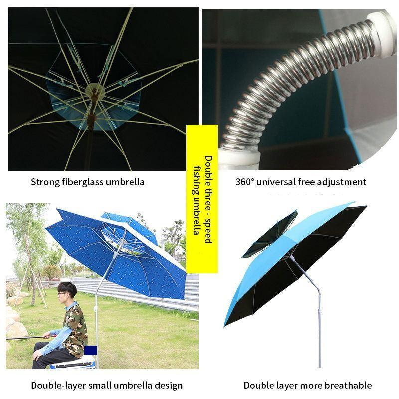 2024 Summer New 3 Fold Portable Small Sun Protection Camping Patio Umbrella Outdoor Fishing Adjustable Beach Umbrella