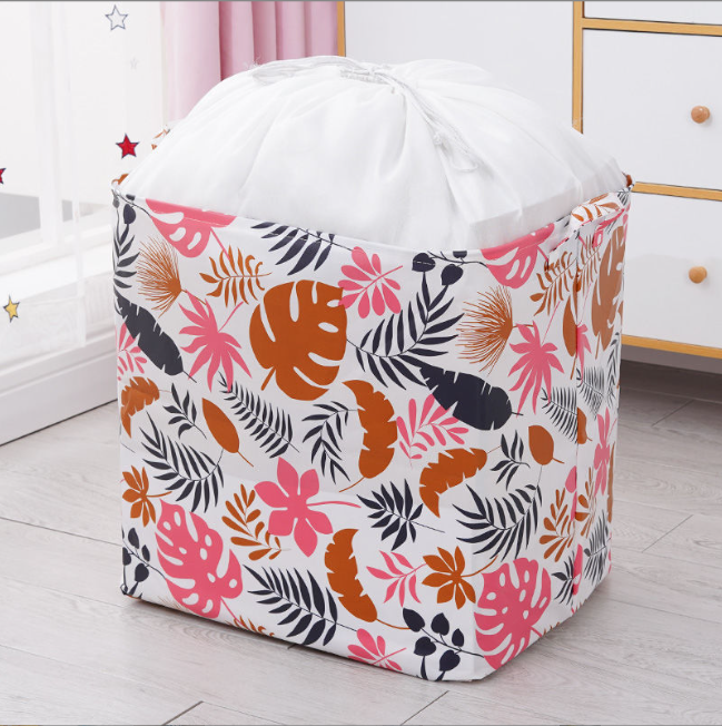 Waterproof Foldable Drawstring Quilt Clothes Storage Bag Organizer Collapsible Hamper PP Laundry Basket Bag Wardrobe With Handle