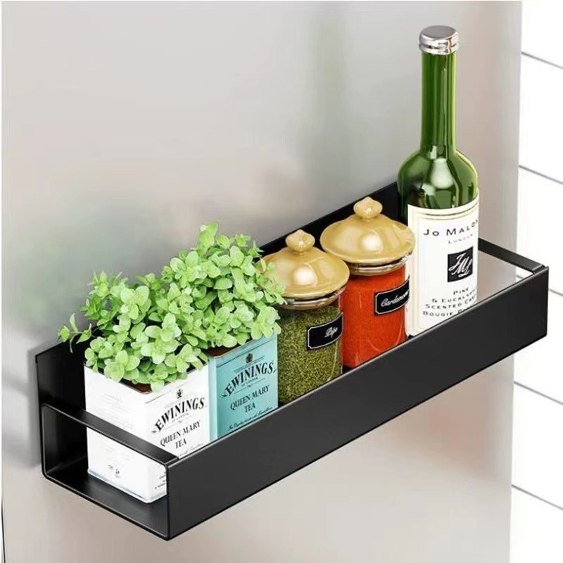 New Design Moveable Steel Wall Mounted Kitchen Spice Rack Shelves Self Magnetic Storage Organizer Holder Rack For Refrigerator