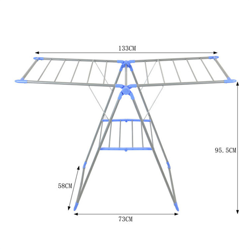 Multipurpose Outdoor Balcony Airfoil Vertical Clothes Dry Stand Retractable Metal Laundry Clothes Hanger Drying Rack For Sale