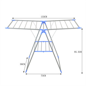 Multipurpose Outdoor Balcony Airfoil Vertical Clothes Dry Stand Retractable Metal Laundry Clothes Hanger Drying Rack For Sale