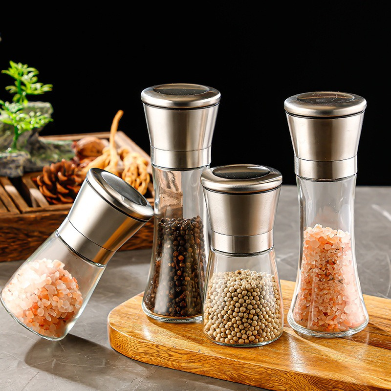 Multifunctional Food Chopper Kitchen Stainless Steel Manual Spice Grinder Salt And Pepper Shakers Set For Home Pepper Mill