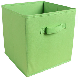 Custom size color Wholesale Folding Coverless Handheld Non-woven foldable cube storage box Clothes organizer