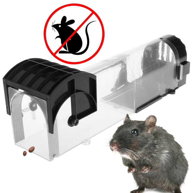 Auoto Mouse Catcher box Humane Mousetrap Bait Transparent Hamster Cage Plastic Reusable Humane Indoor Outdoor Rat Trap