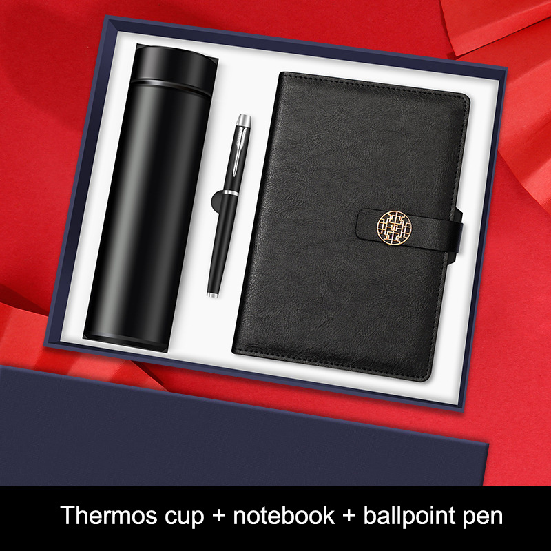 Custom Logo Office Business Anniversary Gift Promotional Vaccum Bottle Pen Notebook Umbrella Corporate Luxury Gift Set