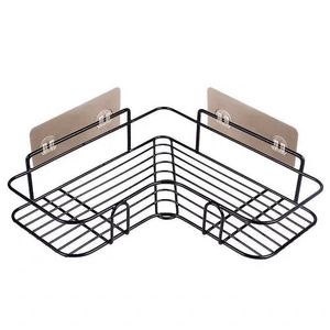 Kitchen organizer Bathroom Triangle storage rack No punching wall mount Bathroom shower Metal Corner rack shelf for Home