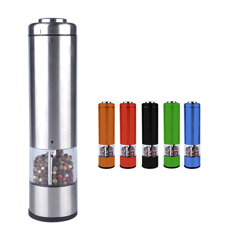 kitchen stainless steel electric spice grinder automatic salt and pepper grinder set for homme electric pepper mill