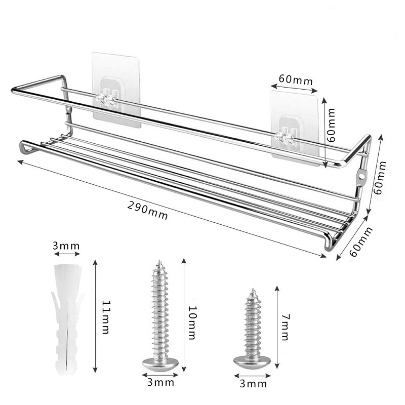 Amz 2024 New Punch-free Wall Metal Mount Tiered Hanging Shelf kitchen Cabinet Metal Spice Rack Organizer For Mason Jar