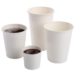 Wholesale 3/4/8/9/12/16 oz Custom Logo Eco-friendly 18 PE Coated Tea Paper Cup Disposable Coffee Paper Cups With Lid