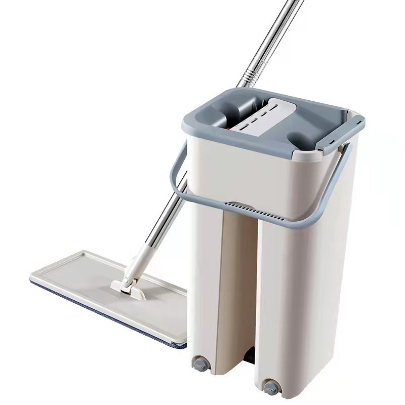 Hand Free Easy Use Self-washed Magic Flat Mop Stainless Steel Mop Stick 360 Rotating Magic Scratch CLeaning Mop With Bucket