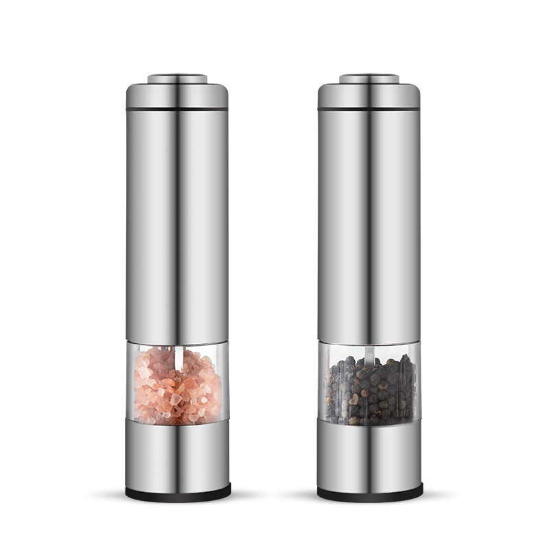 kitchen stainless steel electric spice grinder automatic salt and pepper grinder set for homme electric pepper mill