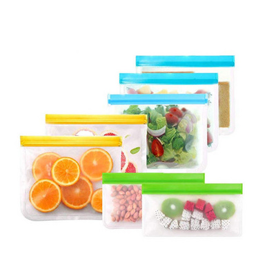 Custom Logo Food Hermetic Storage Bag Fridge Food Fruit Preservation Bag PEVA Reusable Food Storage Bags For Kitchen