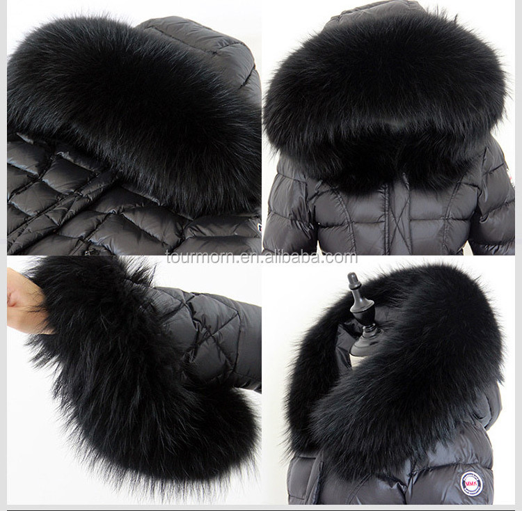 Raccoon fur collar down jacket/coat