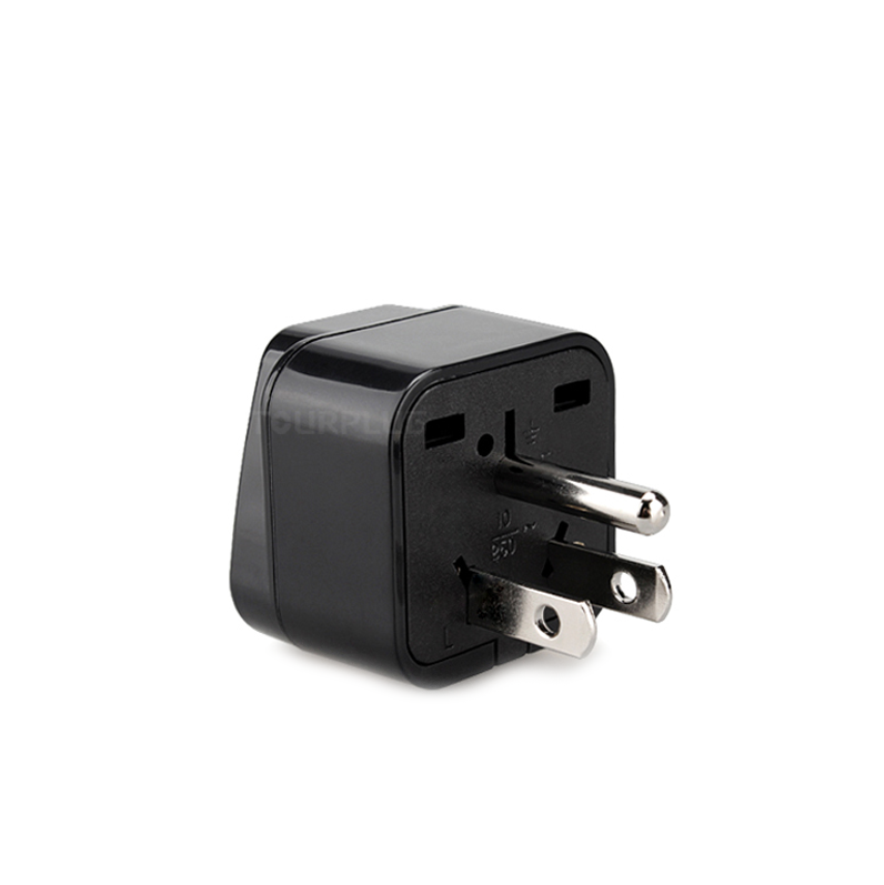 Universal CN US UK EU to US travel plug adapter Type-B US CAN JP 3pin grounded AC power charger adapter Plug