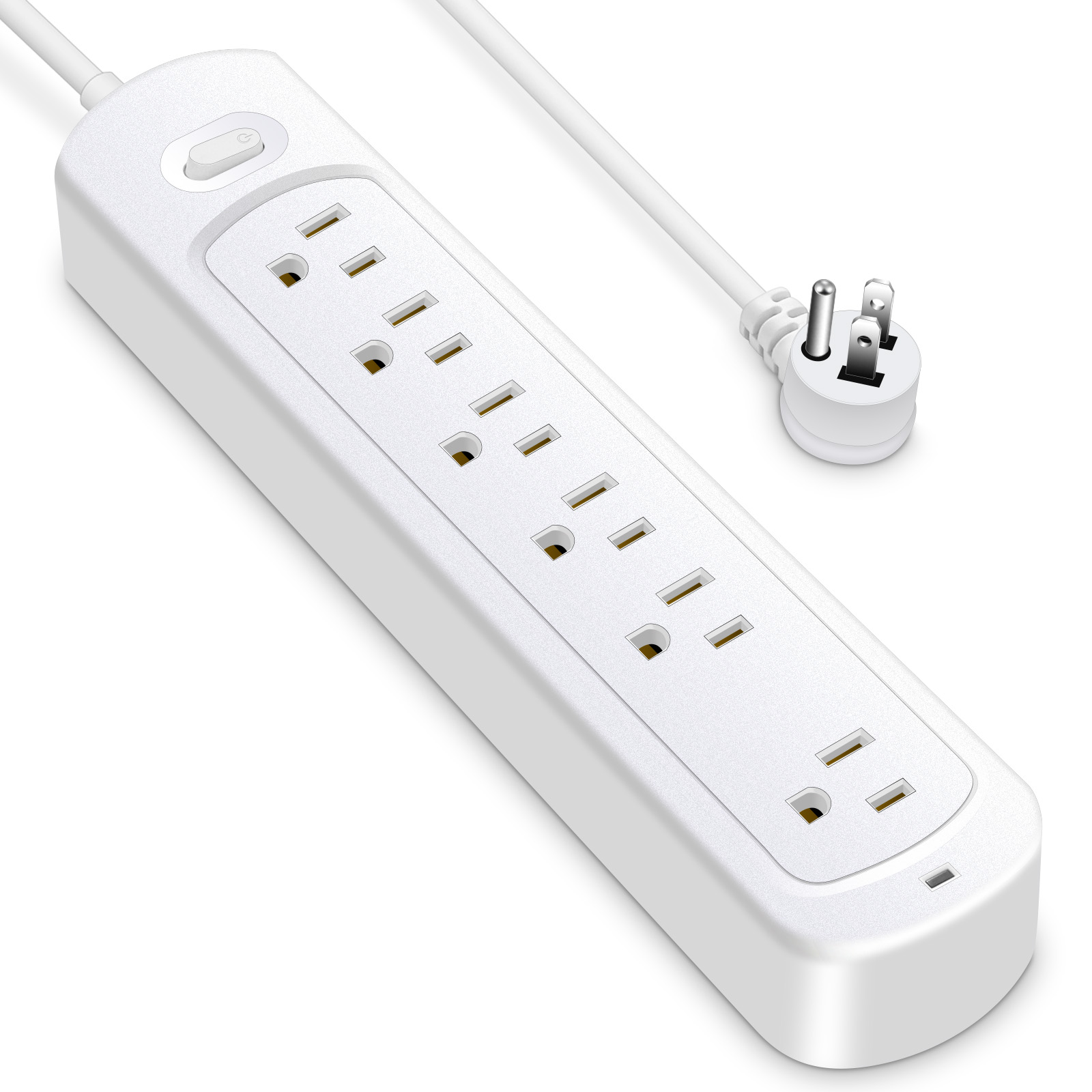 Black/white Smart Patch Panel power strip surge protector with 6 outlets Multi electrical Power Strip Sockets