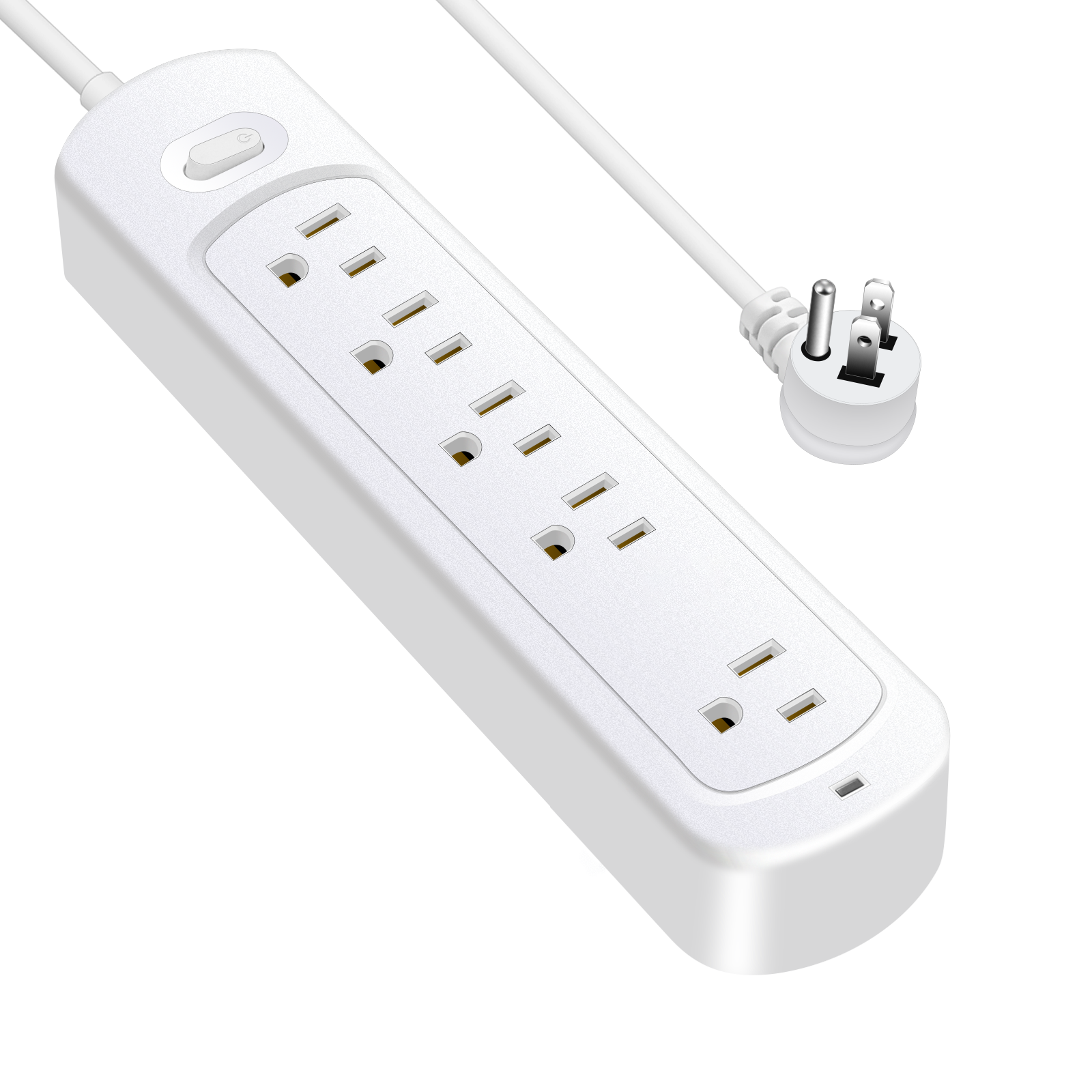 Black/white Smart Patch Panel power strip surge protector with 6 outlets Multi electrical Power Strip Sockets