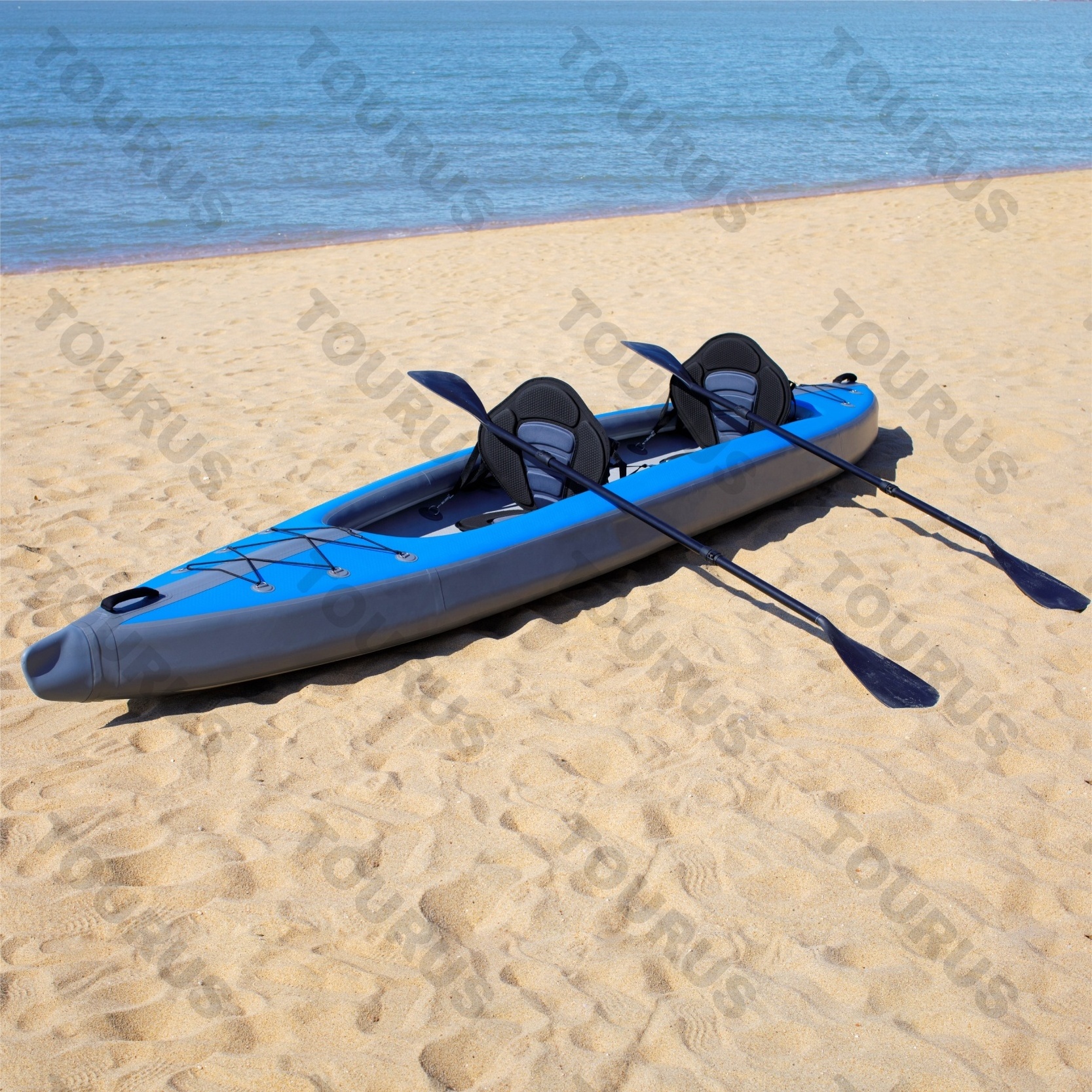 TOURUS kayak oem logo rigid performance PVC material 1or 2 persons inflatable drop stitch kayak