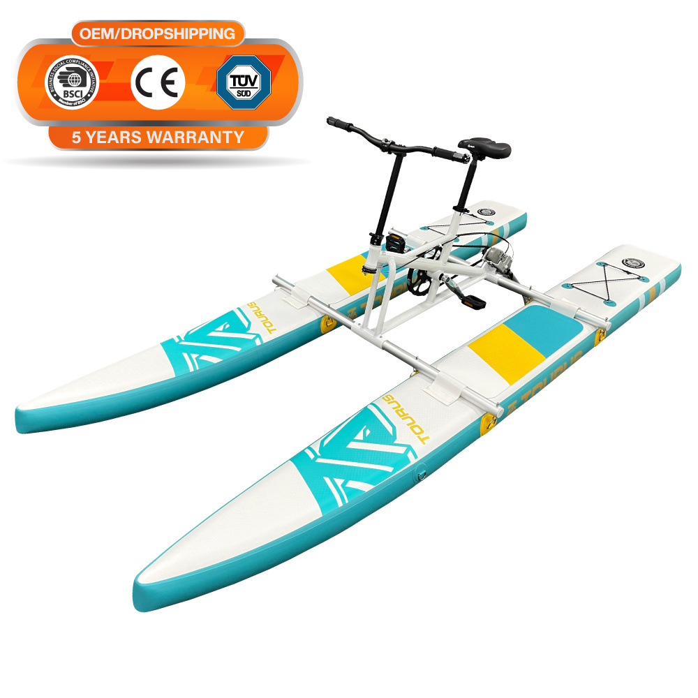 TOURUS Favorite 2023 New arrival floating inflatable hydro waterbike water bicycle bike pedal boats floating bicycle for sale