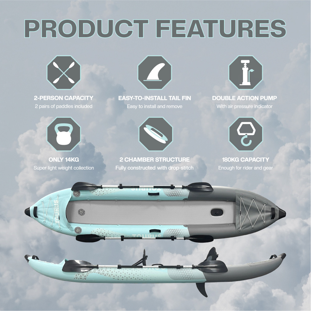 Factory new inflatable double kayak design complete is for sale inflatable kayak 2 person kayak inflatable