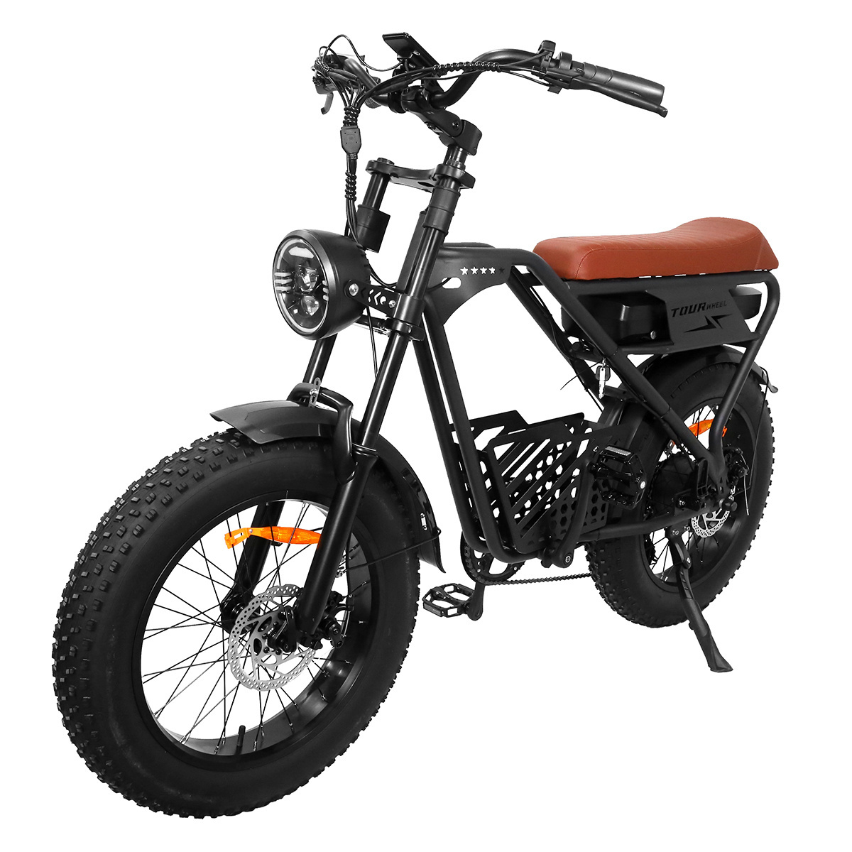 Tourwheel retro mtb long range 73 electric bike full suspension fatbike 20 step through fat tire ebike