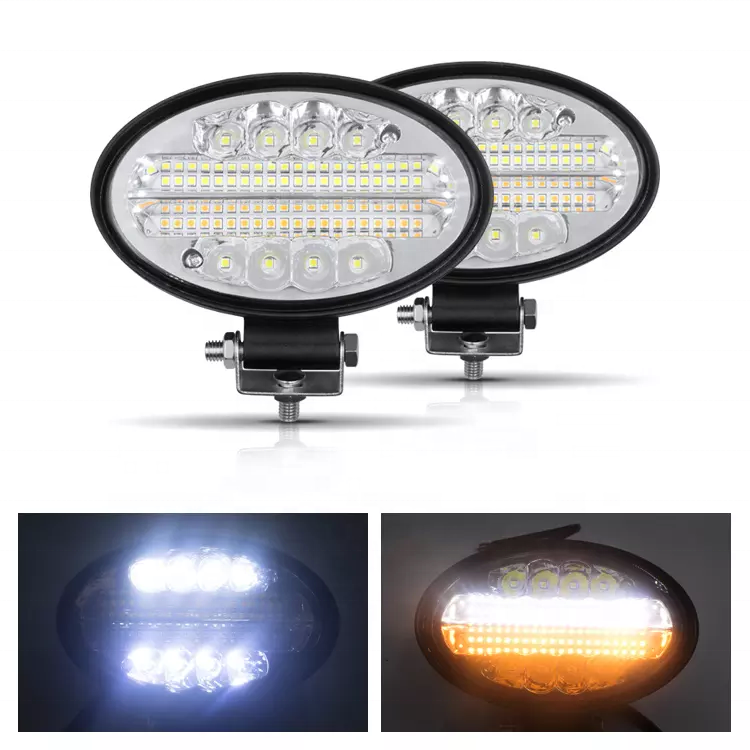 144w LED  offroad worklight amber flashing  driving light IP68 4X4 atv truck tractor mining fog  led work light