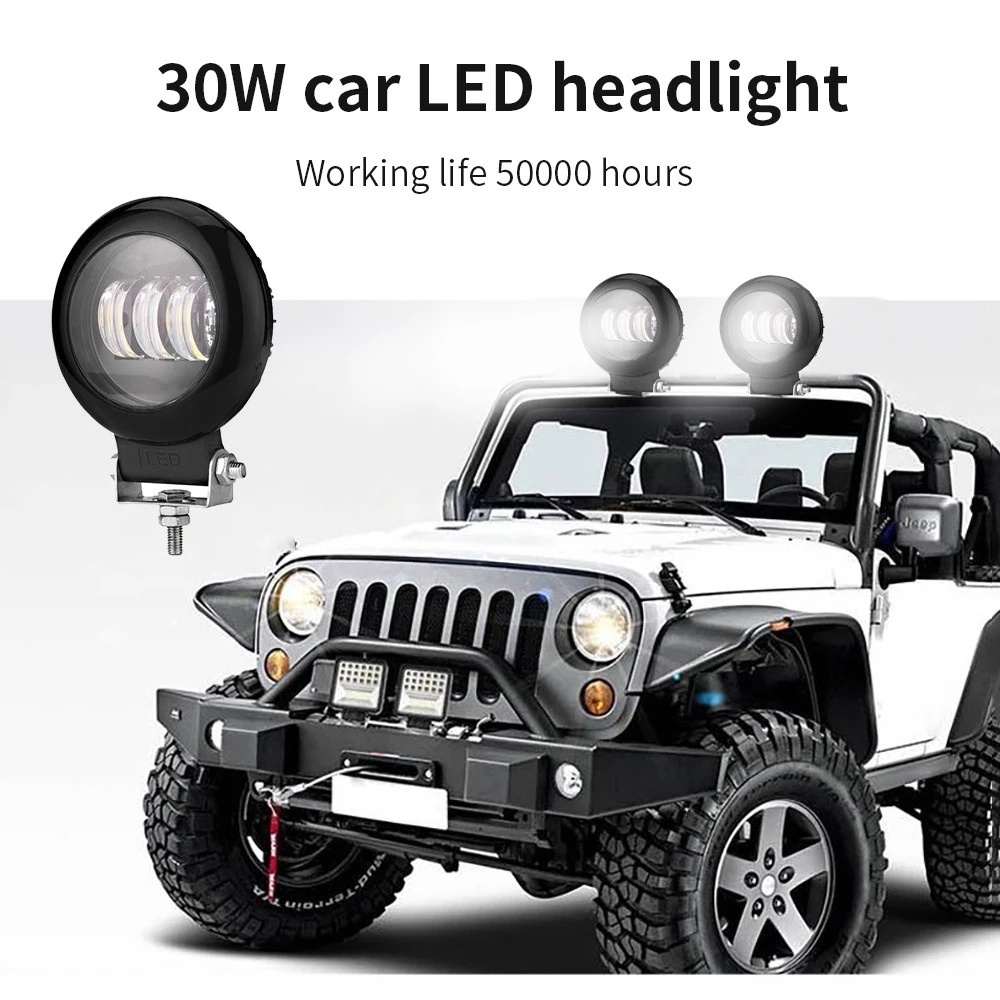 NLpearl Off Road Light Bar Work 12V 24V 30W LED Work Light Bar for Car Truck Boat 4x4 SUV ATV Spot Beam LED Fog Light