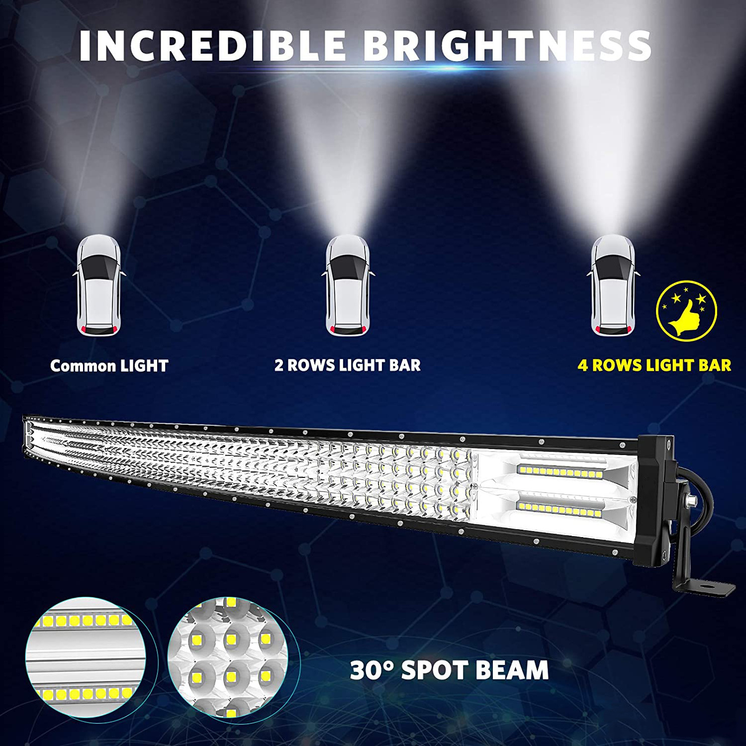 Super Bright Wholesale Combo 1080 1152W Led Bar Car 4x4 4-row Barra 42inch 52 inch led Light Bar for Offroad truck led light bar