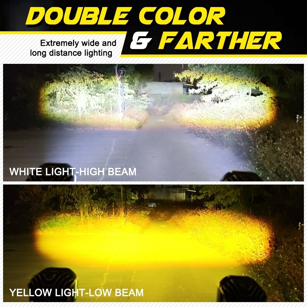 Laser Gun LED D4 Motor Mobil Sorot 40Watt Laser gun Truck Kuning 12V 24V 3 Inch Led Work Light for 4x4 Offroad Tractors