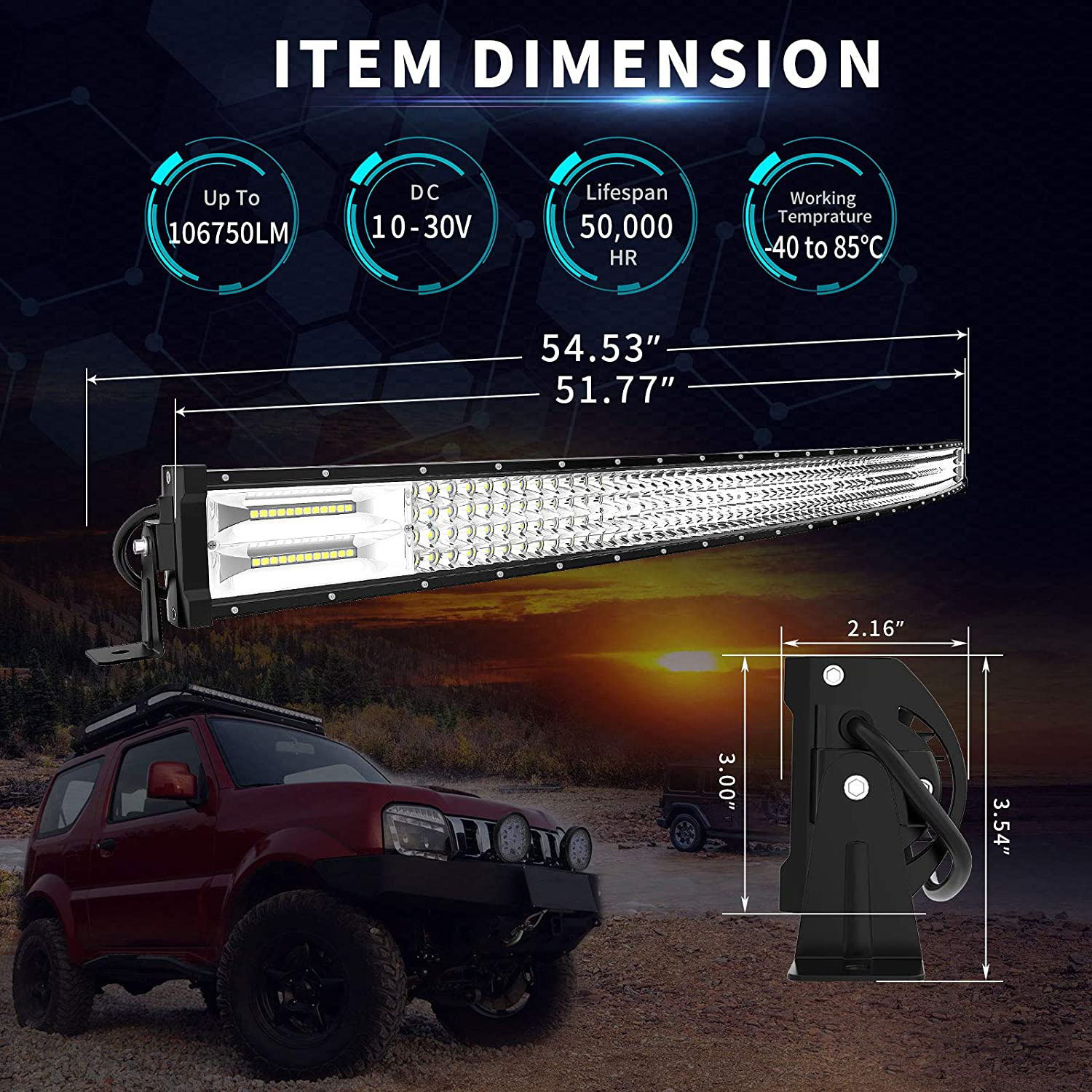 Super Bright Wholesale Combo 1080 1152W Led Bar Car 4x4 4-row Barra 42inch 52 inch led Light Bar for Offroad truck led light bar