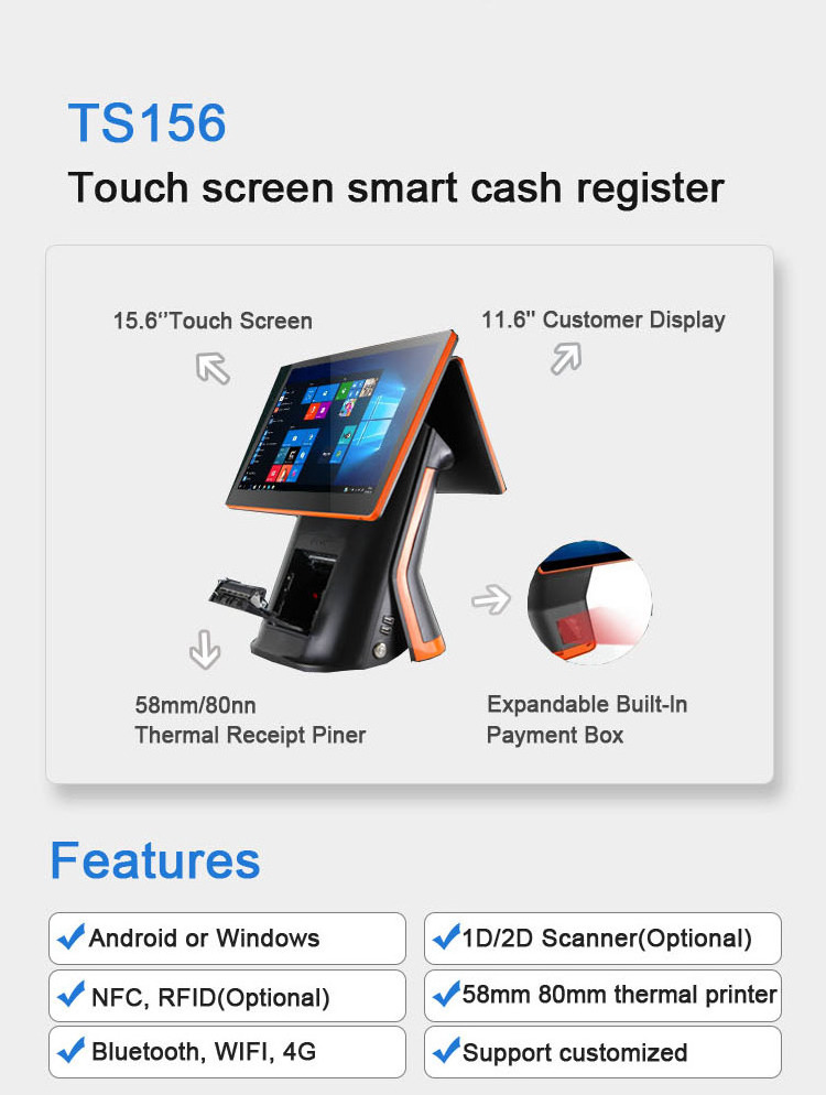 RK3288/RK3568 android electronic cash register all in one automatic cashier machine windows pos terminal device